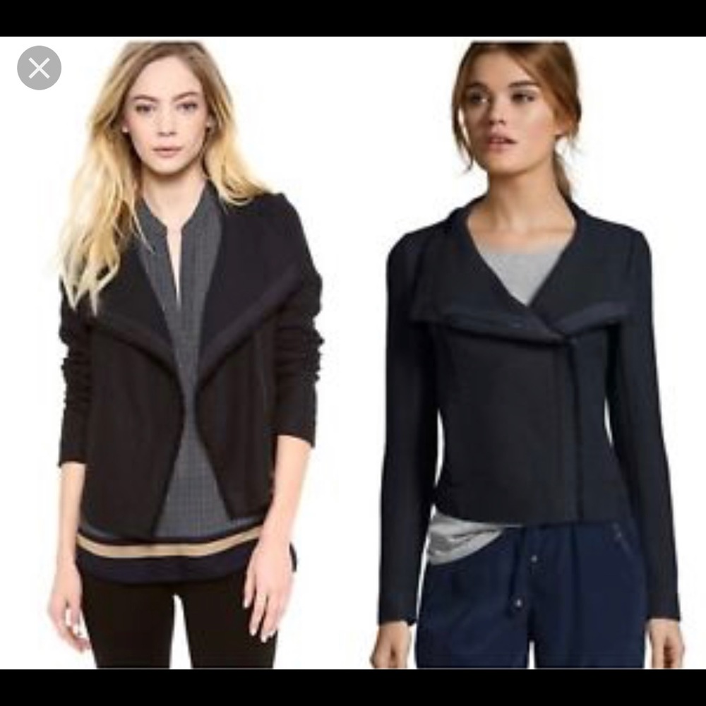 Vince Black Jacard Moto Blazer